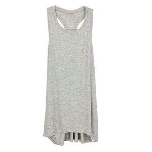ATHLETA Ribbed Drapey Knit Tank Top M Light Heather Gray Tunic EUC B9